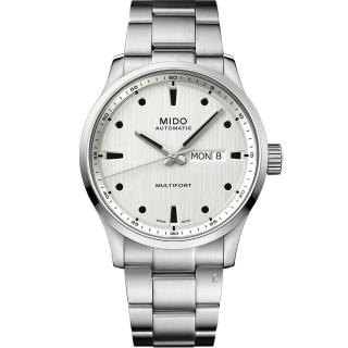 【MIDO 美度】Multifort 先鋒系列 機械錶 白色 手錶-42mm(M0384301103100)