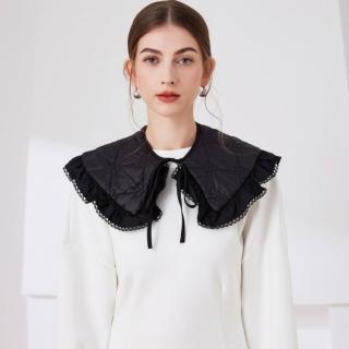 【時尚巴黎】現貨+預購 假領子襯衫披肩(花邊格子保暖加厚女裝配件74kp52)
