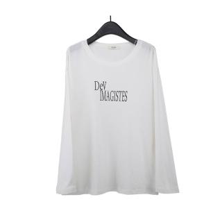 【時尚巴黎】現貨+預購 T恤長袖上衣(字母印花純棉圓領女裝2色74kr56)