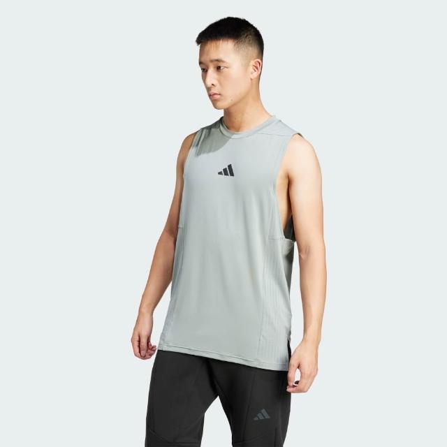 【adidas 愛迪達】背心 男 訓練 D4T INT. TANK 灰 JI8174