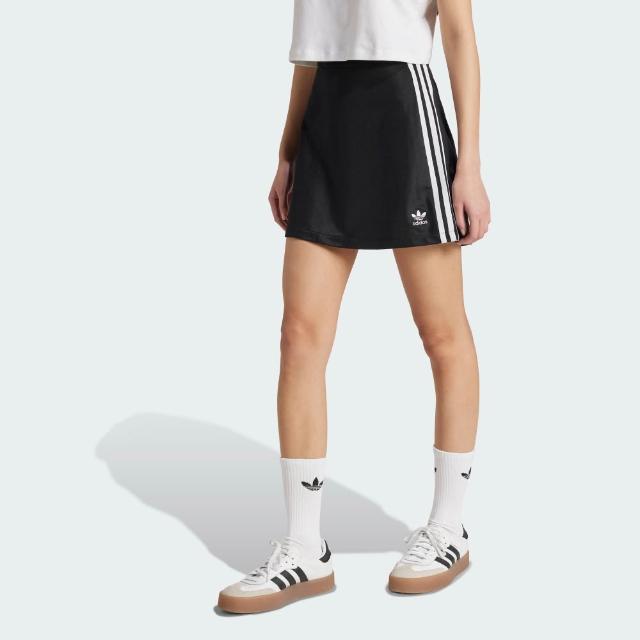 【adidas 愛迪達】短裙 女 運動裙 三葉草 亞規 3S MINI SKIRT 黑 JD0281