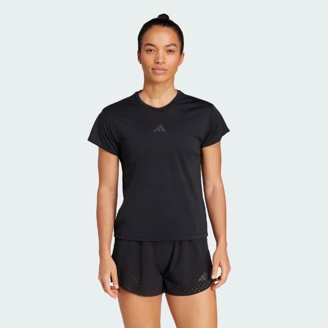【adidas 愛迪達】短袖上衣 女 訓練 慢跑 AIRCHILL T 2.0 黑 JX7429