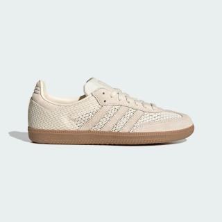 【adidas 愛迪達】SAMBA OG 運動休閒鞋(KK3528 女鞋 ORIGINALS經典休閒鞋 縷空編織細節 米白色系)