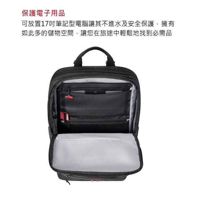 【VICTORINOX 瑞士維氏】Vx Touring 2.0 17吋抗菌可擴充雙肩後背包(淺灰/黑色)