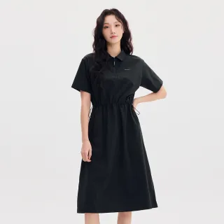 【Discovery Expedition】Freshvent 女版 輕量梭織半拉鍊連身裙(DWOP94053-BKS)