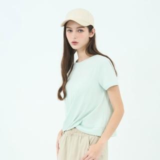 【GIORDANO 佐丹奴】女裝SORONA涼感扭結上衣 Spring Adventure系列(60 冰河綠)