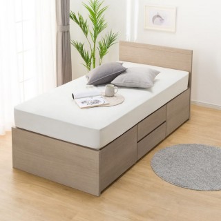 【NITORI 宜得利家居】◎單人床座 床架 N-ZIO-F BOX GW(床座 床架 N-ZIO)