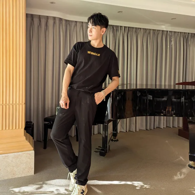 【MYDRESS】陳謙文聯名款-帥氣字母印花落肩寬鬆棉TEE