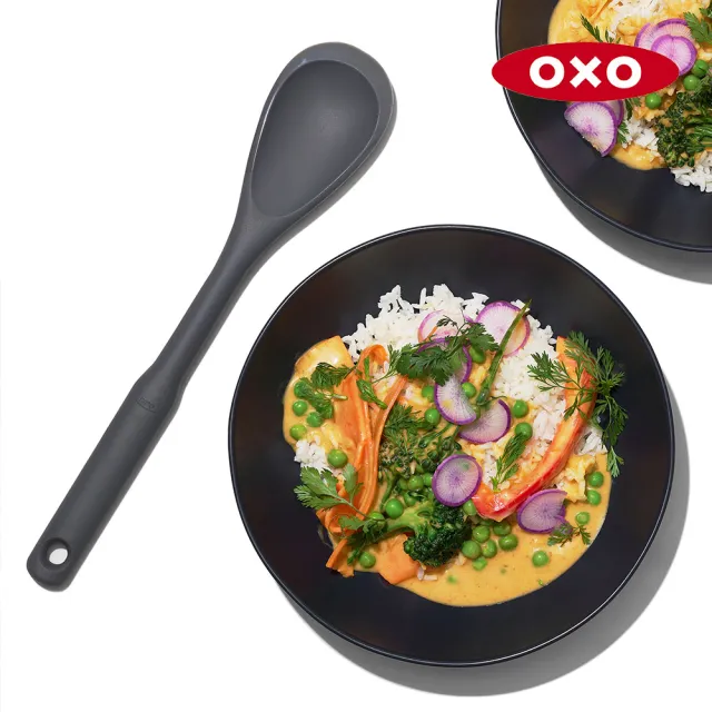 【美國OXO】全矽膠切碎攪拌鏟 鍋鏟 炒菜鏟 料理勺(適用不沾鍋鑄鐵鍋 耐熱210度)