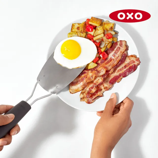 【美國OXO】好好握不鏽鋼彈性鍋鏟(超薄鏟面 煎魚漢堡肉鬆餅 翻面零失敗)