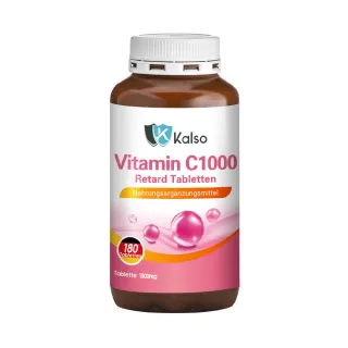 【Kalso 科德司】維生素C 1000緩釋錠 180錠(半年份/長效 高吸收 低刺激 促進膠原蛋白形成 外食族/愛美族)