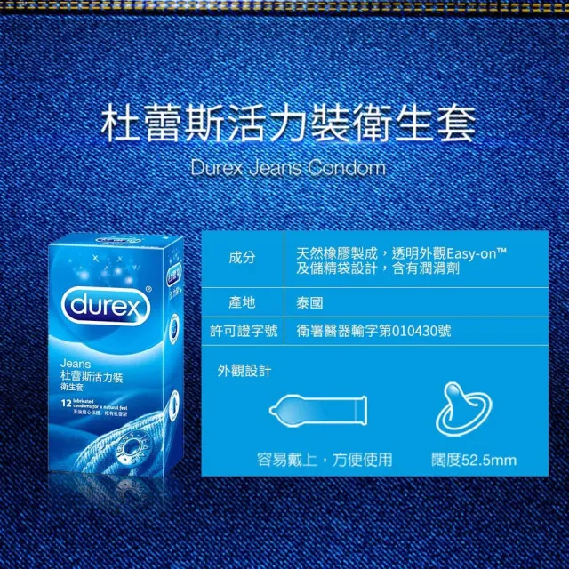 【Durex 杜蕾斯】活力裝保險套12入/盒