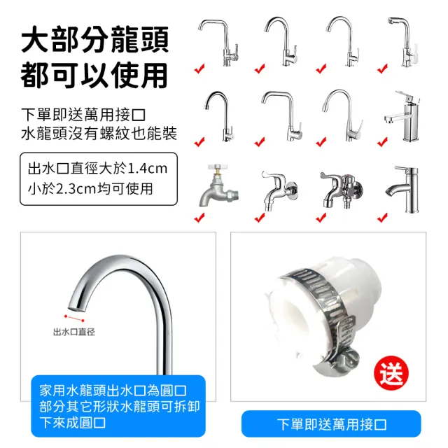 【SYU】360°旋轉水龍頭過濾器 附萬用接頭(過濾器x2+替換濾心x6)