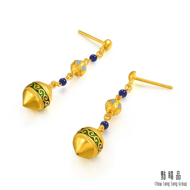 【點睛品】凌冬之蔓 青金石黃金耳環(一對)