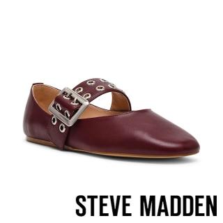 【steve madden】率性雙扣帶瑪莉珍鞋 ATLANTICA-(酒紅色)