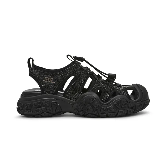 【steve madden】簍空鑽面束口休閒鞋 MIDNITE(黑色)