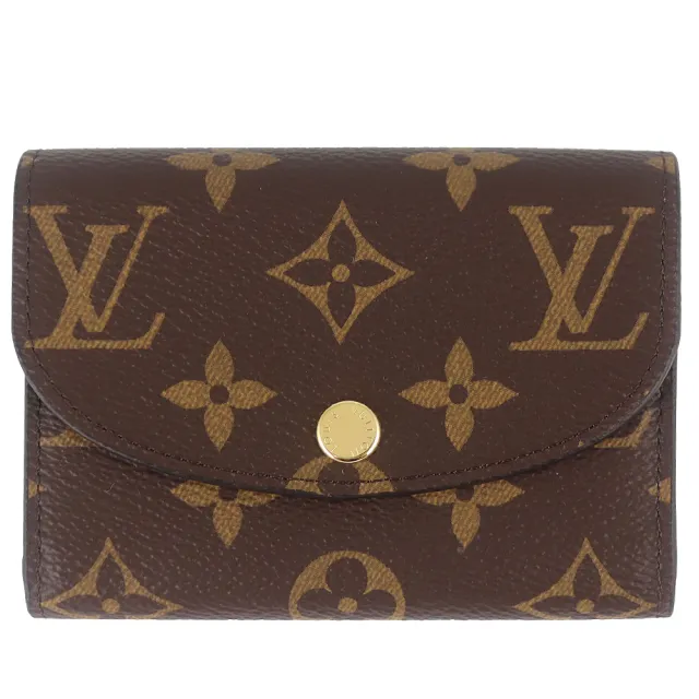 【Louis Vuitton 路易威登】Monogram LV花紋按扣名片夾/零錢包(M41939/紫紅色)