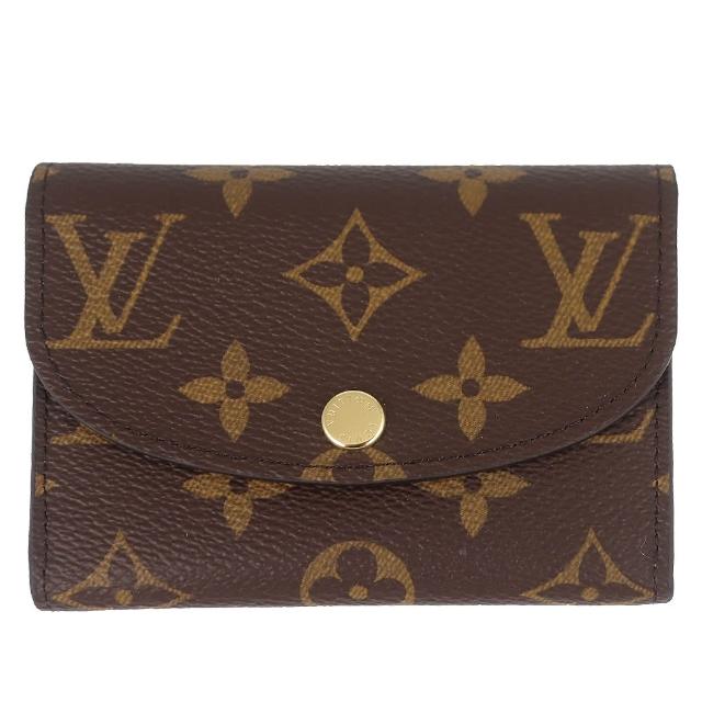 【Louis Vuitton 路易威登】Monogram LV花紋按扣名片夾/零錢包(M62361/咖啡/粉色)