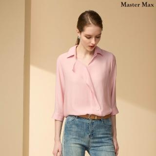 【Master Max】波浪領設計寬鬆七分袖襯衫(8517015)