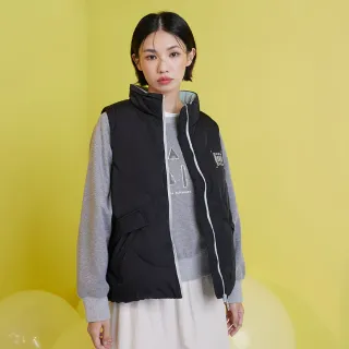 【gozo】刺繡配色壓紋立領羽絨背心(三色)