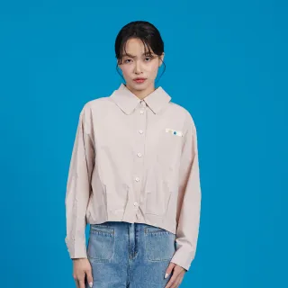 【gozo】MOMO獨家款★限量開賣 織標後鬆緊造型領長袖襯衫(兩色)