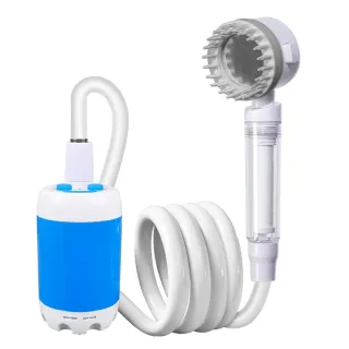 【H戶外好物】便攜淋浴器 露營洗澡 戶外洗澡 洗澡神器 簡易電動淋浴器(淋浴器套裝＋洗車噴頭  預售15天)