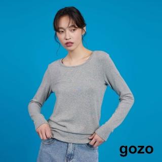 【gozo】MOMO獨家款★限量開賣 發熱圓領長袖上衣(三色)