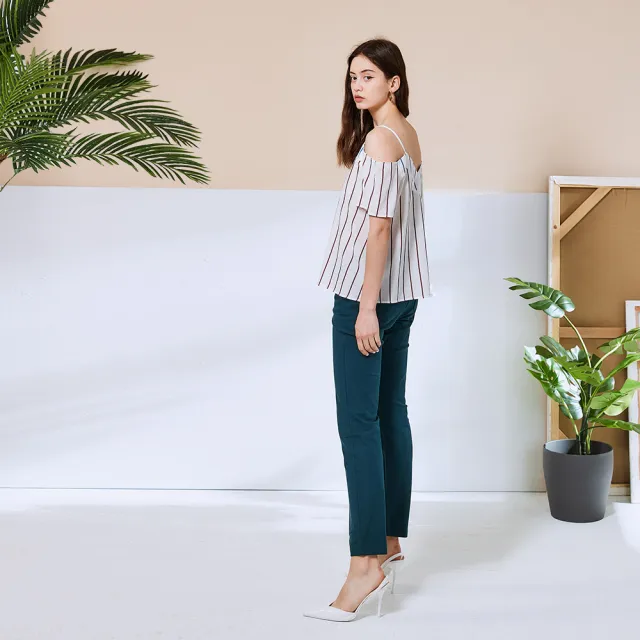 【ICHE 衣哲】Cop.Copine仲夏巴黎條紋露肩造型上衣