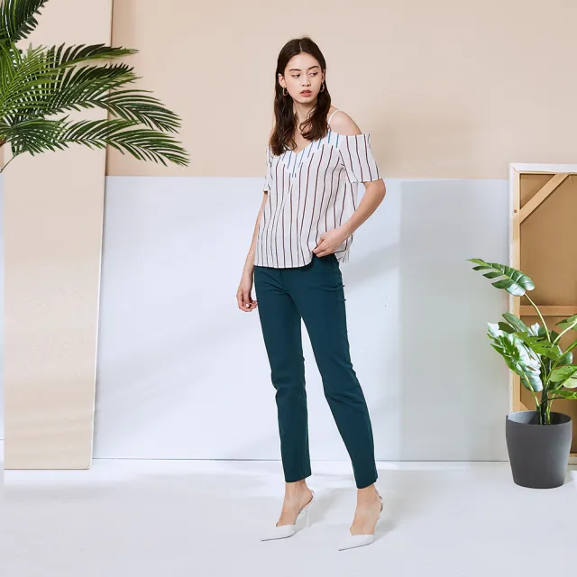 【ICHE 衣哲】Cop.Copine仲夏巴黎條紋露肩造型上衣