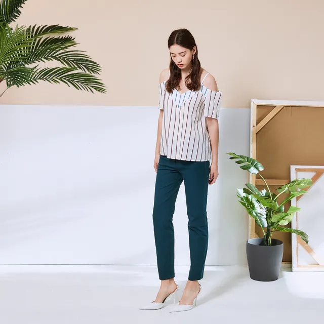 【ICHE 衣哲】Cop.Copine仲夏巴黎條紋露肩造型上衣