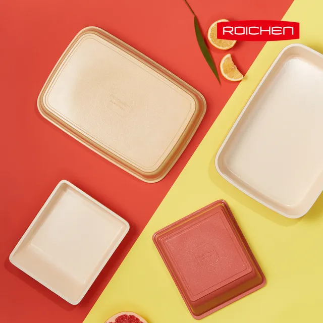 【Roichen】韓國製 29cm方型煎烤鍋 不含把手 IH爐全火源適用 露營 輕量鍋陶瓷塗層不沾鍋