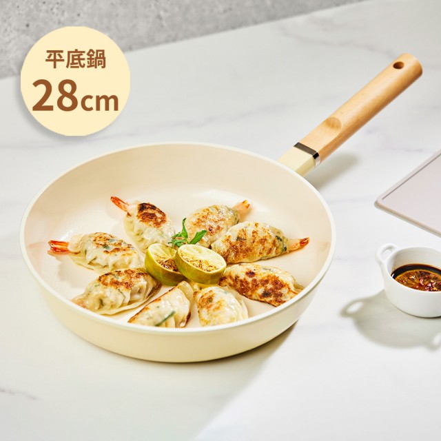 【Roichen】韓國抗菌陶瓷不沾平底鍋 28cm(IH爐/全火源適用)