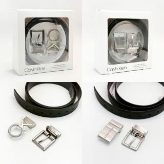 【Calvin Klein】盒裝送禮 4合一 CK 腰帶 皮帶 Calvin Klein 48腰內 大尺碼 可修剪長度(8808)