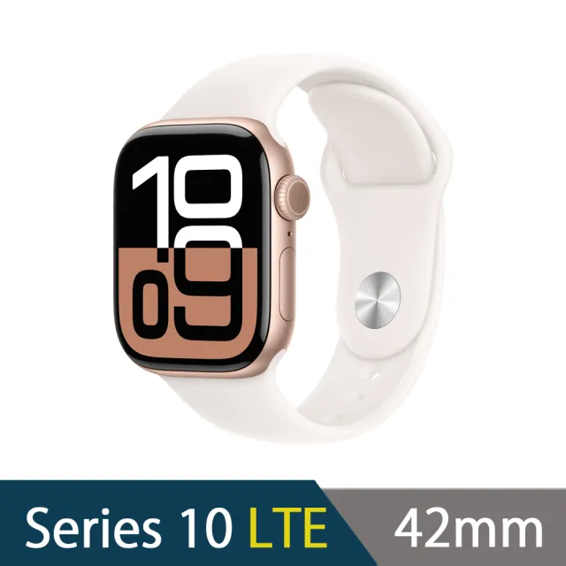 運動錶帶組【Apple】Apple Watch S10 LTE 42mm(鋁金屬錶殼搭配運動型錶帶)