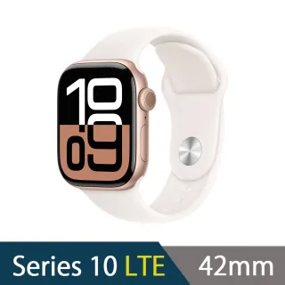 運動錶帶組【Apple】Apple Watch S10 LTE 42mm(鋁金屬錶殼搭配運動型錶帶)