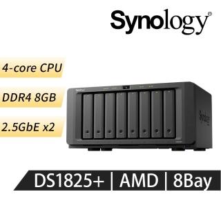 【Synology 群暉科技】搭 4TB x2 ★ DS1825+ 8Bay NAS 網路儲存伺服器(AMD/8GB)