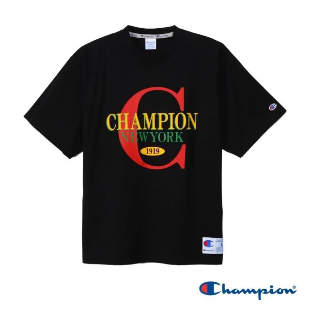 【Champion】官方直營 男款-ACTION STYLE 印花短袖TEE-黑色(C3-Z310-090)