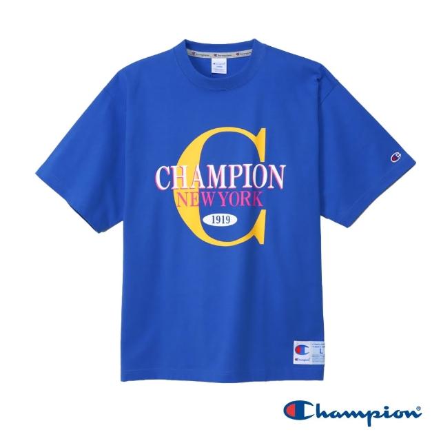 【Champion】官方直營 男款-ACTION STYLE 印花短袖TEE-藍色(C3-Z310-327)
