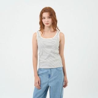 【GIORDANO 佐丹奴】女裝SORONA坑紋背心 Cool Collection系列(70 皎白X標誌黑)