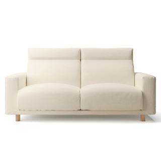 【MUJI 無印良品】沙發本體/2.5人座/羽毛獨立筒/高椅背型/棉麻網織(大型傢俱配送)