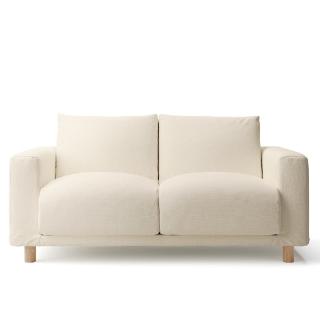 【MUJI 無印良品】沙發本體/2人座/羽毛獨立筒/棉麻網織(大型傢俱配送)
