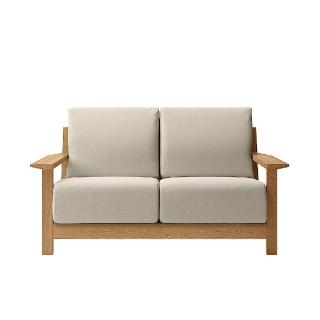 【MUJI 無印良品】木製沙發本體/聚氨酯獨立筒/2人座/水洗棉帆布(大型傢俱配送)