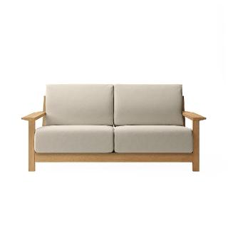 【MUJI 無印良品】木製沙發本體/聚氨酯獨立筒/2.5人座/水洗棉帆布(大型傢俱配送)