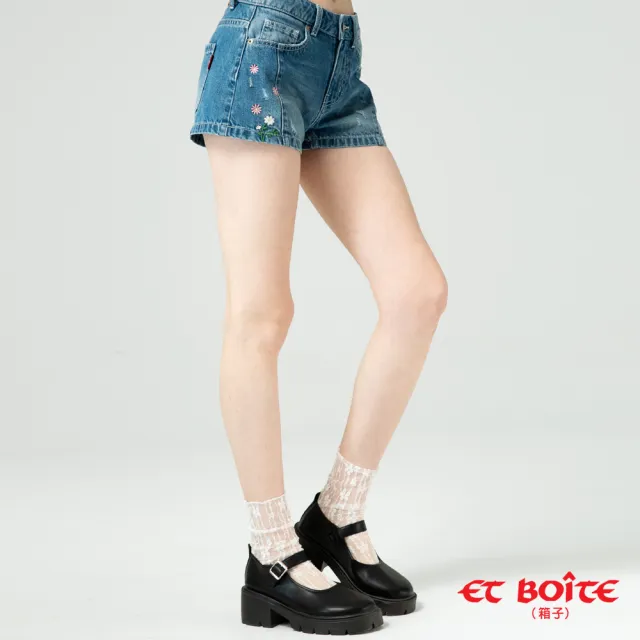 【BLUE WAY】女裝 無彈中腰骨位刺繡丹寧 短褲-ET BOiTE箱子