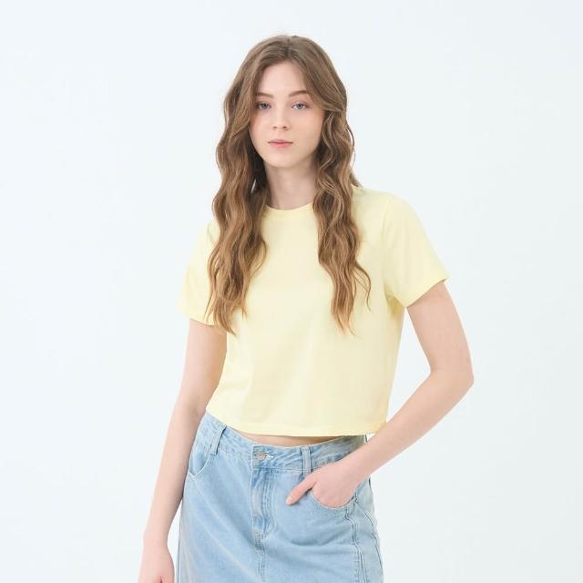 【GIORDANO 佐丹奴】女裝圓領短袖上衣 Cool Collection系列(67 蠟黃)