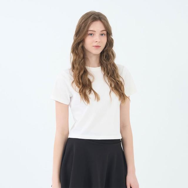 【GIORDANO 佐丹奴】女裝圓領短袖上衣 Cool Collection系列(02 皎白)