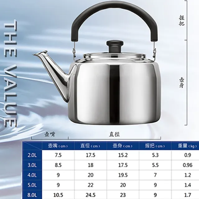 米雅可】典雅316不銹鋼笛音茶壺8L(台灣製造SGS檢驗合格安全無毒笛音壺