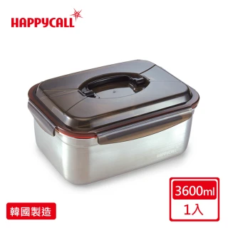 【HAPPYCALL】韓國製厚質304不鏽鋼單把手3.6公升保鮮盒(單把手耐重5.5公斤)