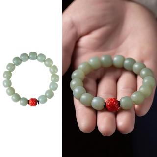 【KT DADA】串珠手鍊 硃砂蓮花 佛珠手鍊 男女通用 手鍊女 手鍊男 單圈 老型珠 禮物 手鍊 和田玉