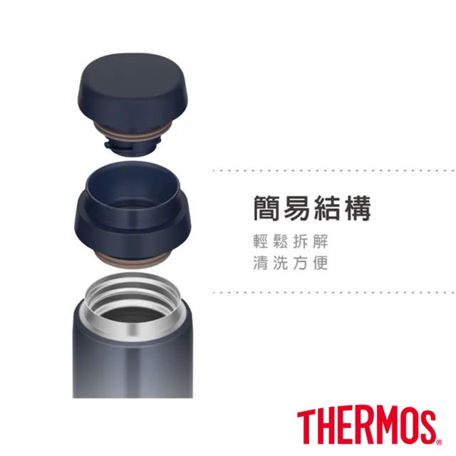【THERMOS 膳魔師】可進洗碗機不鏽鋼90度輕鬆開蓋真空保溫杯500ml(JOR-500)